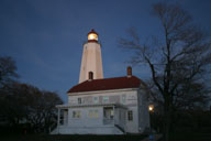 Sandy Hook lighthouse shortly after sunset