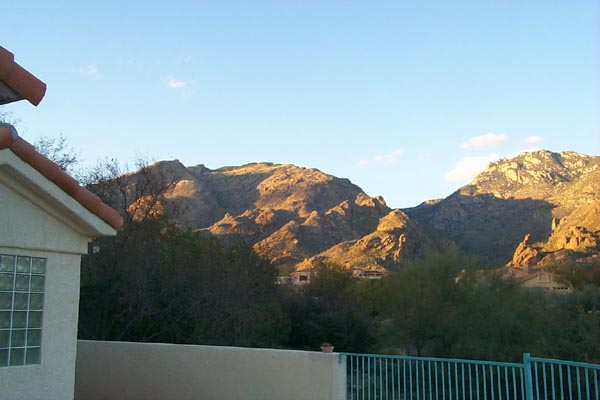 The Catalinas, seem from the backyard a few minutes later