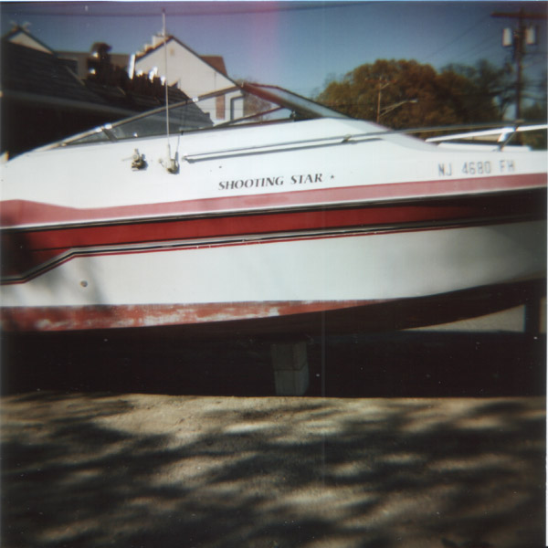 Boat up on blocks