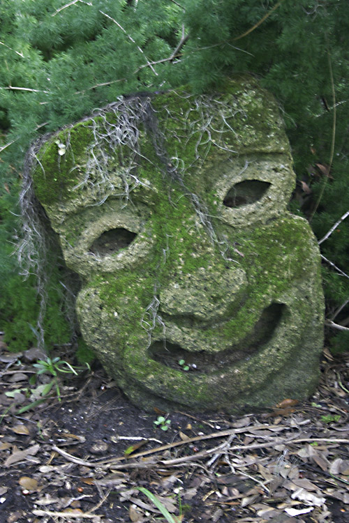 Mask with a moss toupee