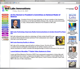 Bell Labs external front page, September, 2000