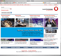 www.lucent.com front page