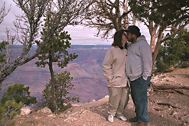Laura and I at the Grand Canyon between the moment when I asked her to marry me and the moment when she said yes.