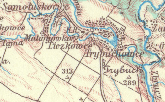 [ 19th century Austrian military map of Liczkowce/Lychkivtsi and surrounding area ]