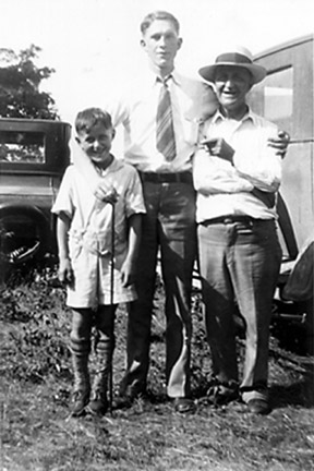 Ralph Brandi Sr. and Jr., with someone else, unknown, mid- to late-1920s