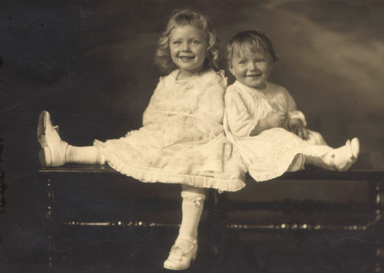 Aunt Zina, left, and Ralph Brandi, right, ca. 1921