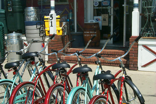 Bikes in front of the hardware store