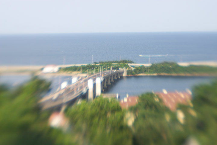 The Atlantic Ocean, seen from the grounds of Twin Lights lighthouse