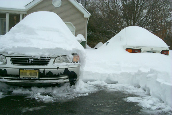 Shoveled snow