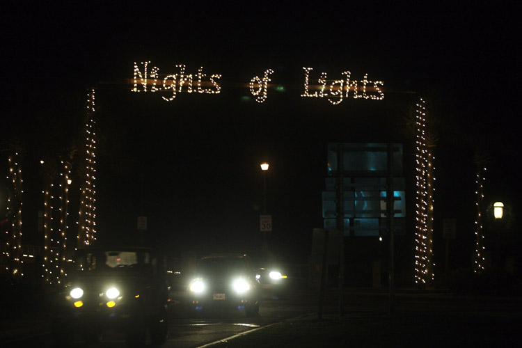 Night of Lights sign on the Bridge of Lions