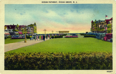 Postcard of Ocean Pathway in Ocean Grove, NJ, ca. 1950